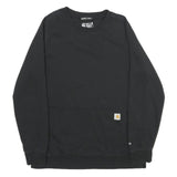 CARHARTT Womens Black Cotton Blend Crew Neck Sweatshirt M Relaxed Fit