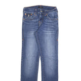 TRUE RELIGION Mens Blue Regular Straight Denim Medium W29 L32 Cotton Blend Zip