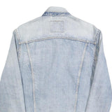 LEVI'S Mens Blue Cotton Denim Jacket M Button Plain Classic Faded Casual
