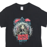 GILDAN Womens Black Dance With The Dead Graphic T-Shirt S Short Sleeve Crew Neck