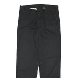 DICKIES Mens Regular Black Cotton Blend Zip Trousers W31 L31 Durable Workwear