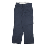 DICKIES Mens Cotton Blend Navy Relaxed Straight Trousers W32 L28 Workwear