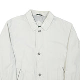 WESTBURY Mens White Classic Jacket L Polyester Blend Zip Plain Casual