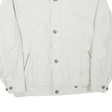 WESTBURY Mens White Classic Jacket L Polyester Blend Zip Plain Casual