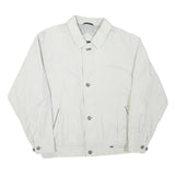 WESTBURY Mens White Classic Jacket L Polyester Blend Zip Plain Casual