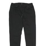 JEANEOLOGIE Mens Black Regular Fit Drawstring Cotton Blend Trousers W30 L29
