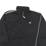 STARTER Mens Black Blue Stripe Track Jacket S Polyester Blend Lightweight Zip