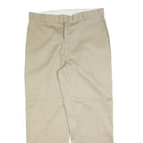 DICKIES Mens Cotton Blend Beige Regular Straight Trousers W40 L34 Workwear Zip