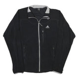 ADIDAS Mens Black & Grey Zip Jacket L Polyester Blend Sports Casual