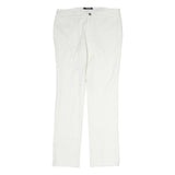 CHAPS Womens Cotton Blend White Slim Straight Trousers W32 L30 Casual Zip