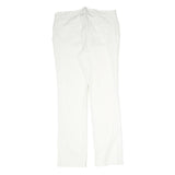 CHAPS Womens Cotton Blend White Slim Straight Trousers W32 L30 Casual Zip
