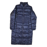 KANGAROOS Womens Navy Blue Puffer Jacket L Polyester Blend Long Sleeve Zip Coat