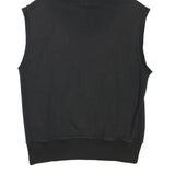 MDIA Mens Black Sleeveless Hoodie S Cotton Blend Logo Graphic Pullover