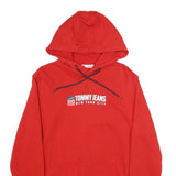 TOMMY JEANS Mens Red Hoodie S Tommy Jeans New York City Graphic Pullover