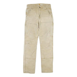 CARHARTT Mens Cotton Blend Beige Regular Fit Button Closure W32 L34 Trousers