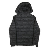 NAUTICA Womens Black Quilted Jacket M Polyester Blend Zip Hooded Lightweight