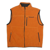TIMBERLAND Mens Orange Sleeveless Zip Fleece Jacket M Polyester Outdoor Casual