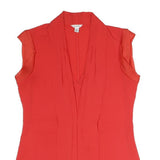 CALVIN KLEIN Womens Red Sleeveless V-Neck Top S Elegant Cotton Blend