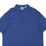 CALVIN KLEIN Mens Blue Short Sleeve Plain XL Cotton Blend Polo Shirt