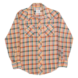 TEMTEX Mens Orange & Green Check Shirt L Casual Button Long Sleeve Retro