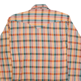 TEMTEX Mens Orange & Green Check Shirt L Casual Button Long Sleeve Retro