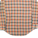 TEMTEX Mens Orange & Green Check Shirt L Casual Button Long Sleeve Retro