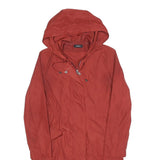 MAX&CO Womens Red Nylon Hooded Jacket XS Lightweight Zip Closure Casual