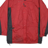 HELLY HANSEN Mens Red & Black Outdoor Zip Jacket M Polyester Blend Hooded