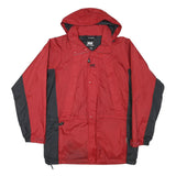 HELLY HANSEN Mens Red & Black Outdoor Zip Jacket M Polyester Blend Hooded
