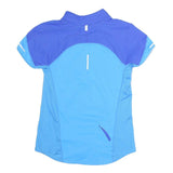 NIKE Mens Blue & Purple Sporty T-Shirt M Short Sleeve Quarter Zip Collar