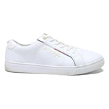 TOMMY HILFIGER Womens Leather White Low Top Trainers UK 7 Stylish Casual
