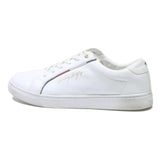 TOMMY HILFIGER Womens Leather White Low Top Trainers UK 7 Stylish Casual