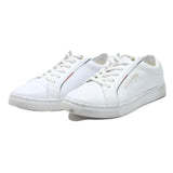 TOMMY HILFIGER Womens Leather White Low Top Trainers UK 7 Stylish Casual