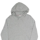 TOMMY HILFIGER Womens Grey Pullover M Cotton Blend Drawstring Kangaroo Pocket