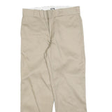 DICKIES Mens Cotton Blend Beige Regular Fit Straight Trousers W32 L30 Workwear