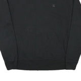 CHAMPION Mens Black Crew Neck L Sweatshirt Cotton Blend Pullover Classic Logo