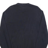 POLO RALPH LAUREN Mens Navy Blue Plain Crew Neck Basic Knit Jumper L Cotton