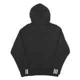 ADIDAS Womens Black Hoodie UK 10 Cotton Casual Pullover Drawstring