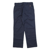 DICKIES Mens Cotton Blend Navy Regular Fit Straight Leg Trousers W32 L30