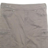 DEX Womens Taupe Mini Cotton Blend Cargo Skirt S Zip Pocket Casual Outdoor