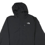 THE NORTH FACE Mens Black Outdoor Jacket L Polyester Blend Zip Hooded Plain