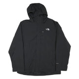 THE NORTH FACE Mens Black Outdoor Jacket L Polyester Blend Zip Hooded Plain