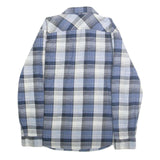 WRANGLER Mens Blue & White Checked Shirt XL Button Pocket Casual Cotton Blend