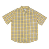 CARHARTT Mens Yellow & Grey Check Shirt L Cotton Blend Casual Short Sleeve