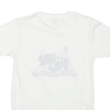 DINAR Womens White Cotton Blend Graphic T-Shirt S Short Sleeve Crew Neck