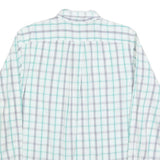 NAUTICA Mens White & Green Check Shirt M Classic Button-Down Collar Cotton Blend