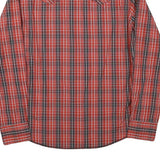 WRANGLER Mens Red & Black Cotton Blend Plaid Shirt M Western Style Casual
