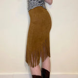 G&B Midi Skirt - 26W UK 6 Brown Polyester Blend