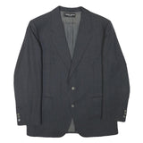 PIERRE CARDIN Mens Black Pinstripe Wool Blend Classic Jacket M Woven Button