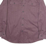WRANGLER Mens Maroon Plain Shirt L Cotton Button Pockets Long Sleeve Casual
